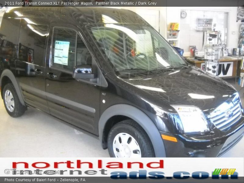 Panther Black Metallic / Dark Grey 2011 Ford Transit Connect XLT Passenger Wagon