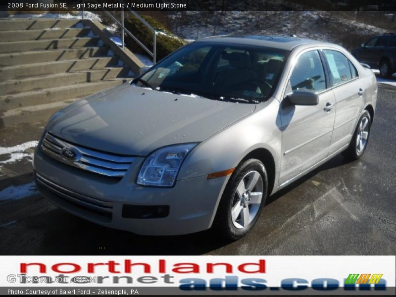Light Sage Metallic / Medium Light Stone 2008 Ford Fusion SE