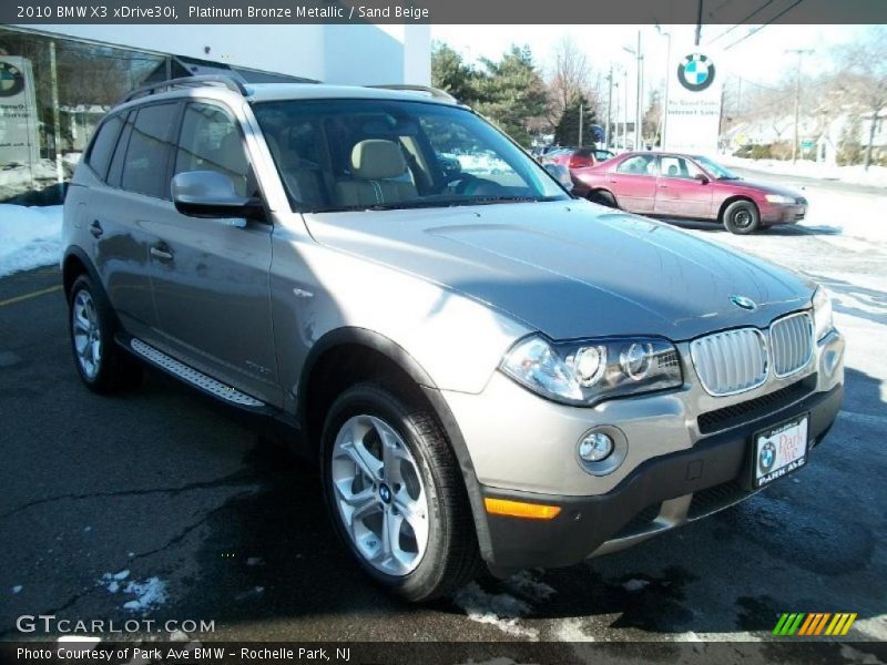 Platinum Bronze Metallic / Sand Beige 2010 BMW X3 xDrive30i