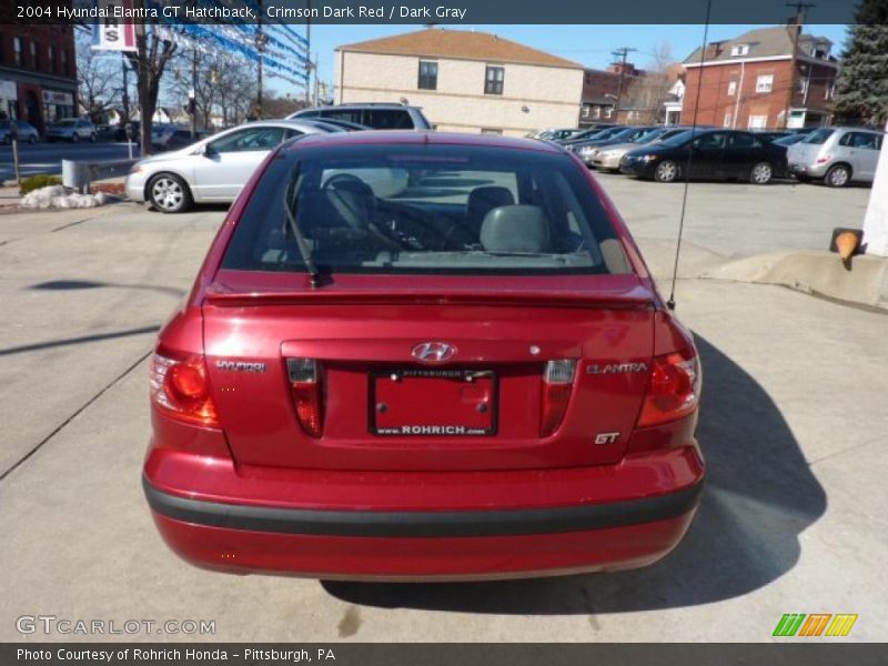 Crimson Dark Red / Dark Gray 2004 Hyundai Elantra GT Hatchback