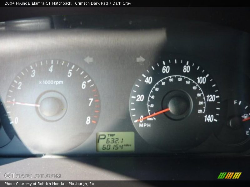 Crimson Dark Red / Dark Gray 2004 Hyundai Elantra GT Hatchback