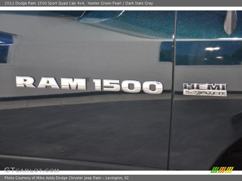 Hunter Green Pearl / Dark Slate Gray 2011 Dodge Ram 1500 Sport Quad Cab 4x4