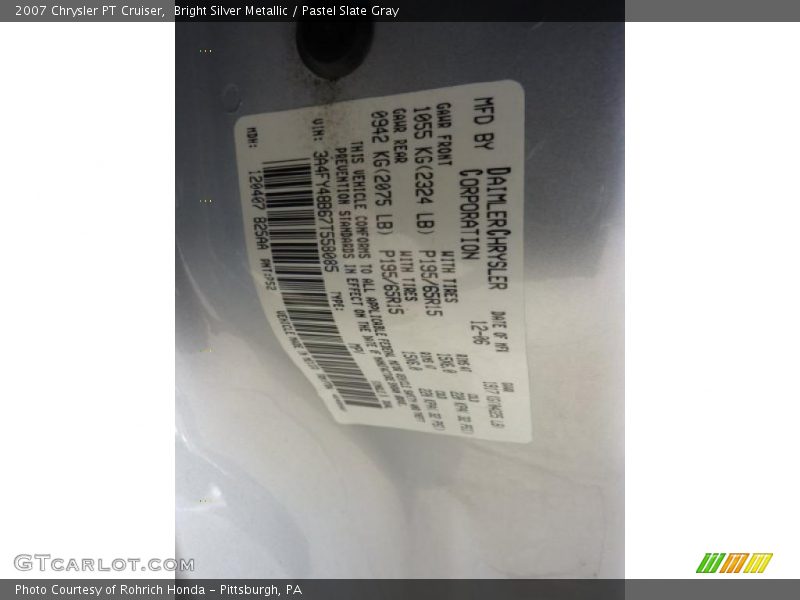 Bright Silver Metallic / Pastel Slate Gray 2007 Chrysler PT Cruiser