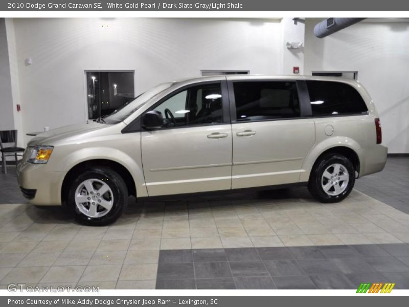 White Gold Pearl / Dark Slate Gray/Light Shale 2010 Dodge Grand Caravan SE