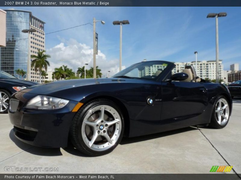 Monaco Blue Metallic / Beige 2007 BMW Z4 3.0si Roadster