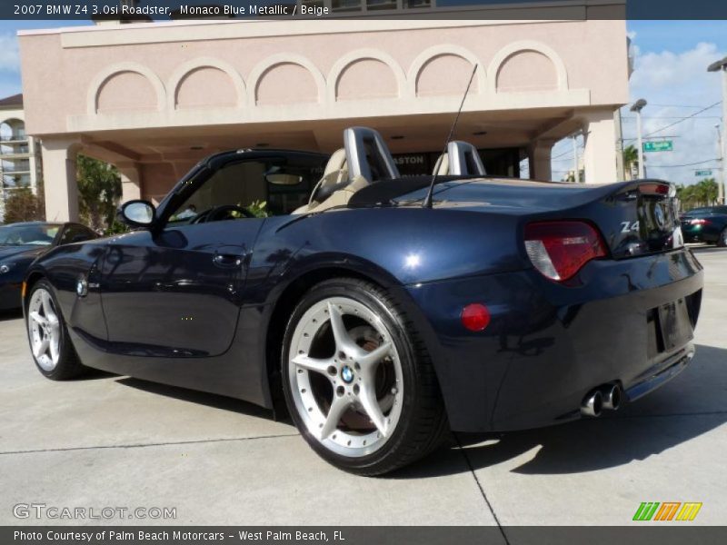 Monaco Blue Metallic / Beige 2007 BMW Z4 3.0si Roadster