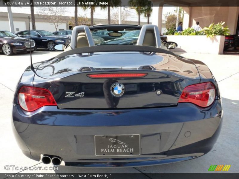 Monaco Blue Metallic / Beige 2007 BMW Z4 3.0si Roadster