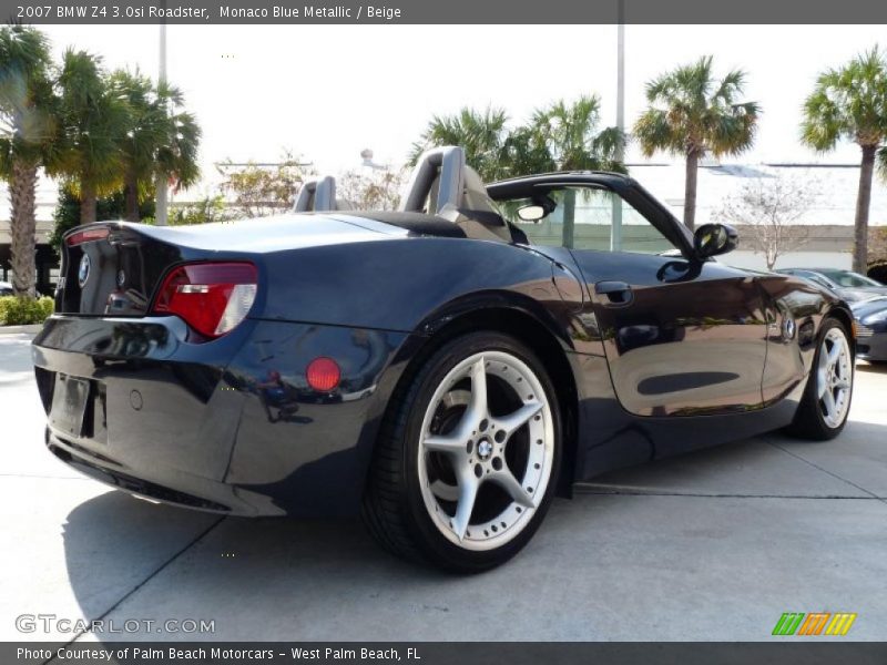 Monaco Blue Metallic / Beige 2007 BMW Z4 3.0si Roadster