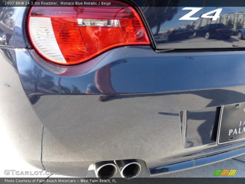 Monaco Blue Metallic / Beige 2007 BMW Z4 3.0si Roadster