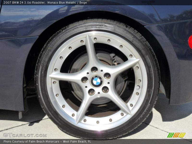 Monaco Blue Metallic / Beige 2007 BMW Z4 3.0si Roadster