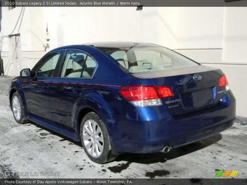 Azurite Blue Metallic / Warm Ivory 2010 Subaru Legacy 2.5i Limited Sedan