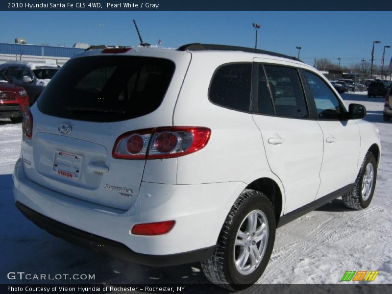 Pearl White / Gray 2010 Hyundai Santa Fe GLS 4WD