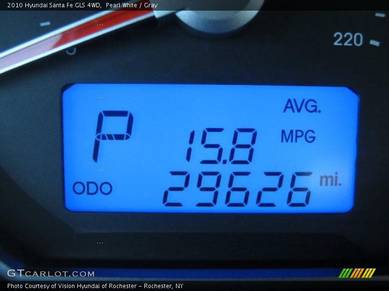 Pearl White / Gray 2010 Hyundai Santa Fe GLS 4WD