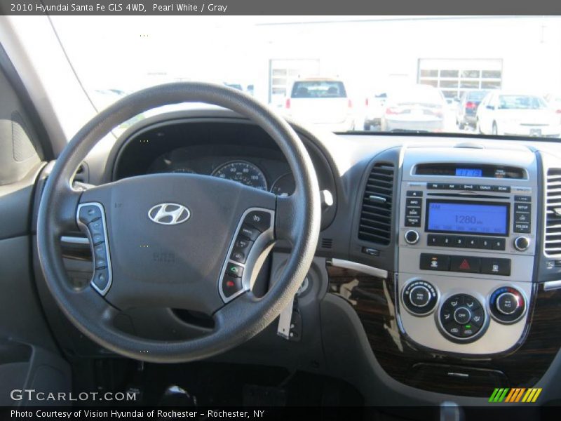 Pearl White / Gray 2010 Hyundai Santa Fe GLS 4WD