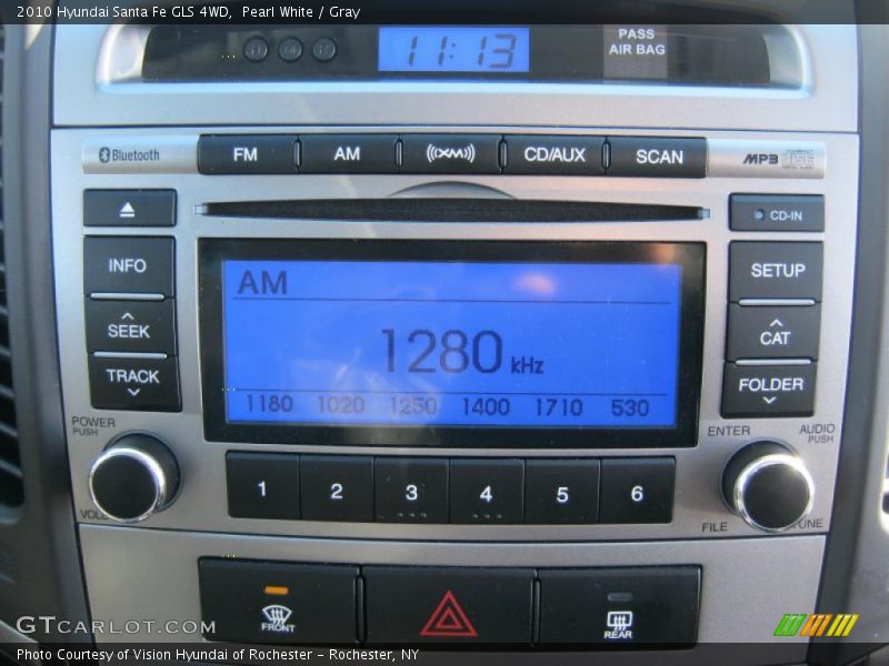 Pearl White / Gray 2010 Hyundai Santa Fe GLS 4WD