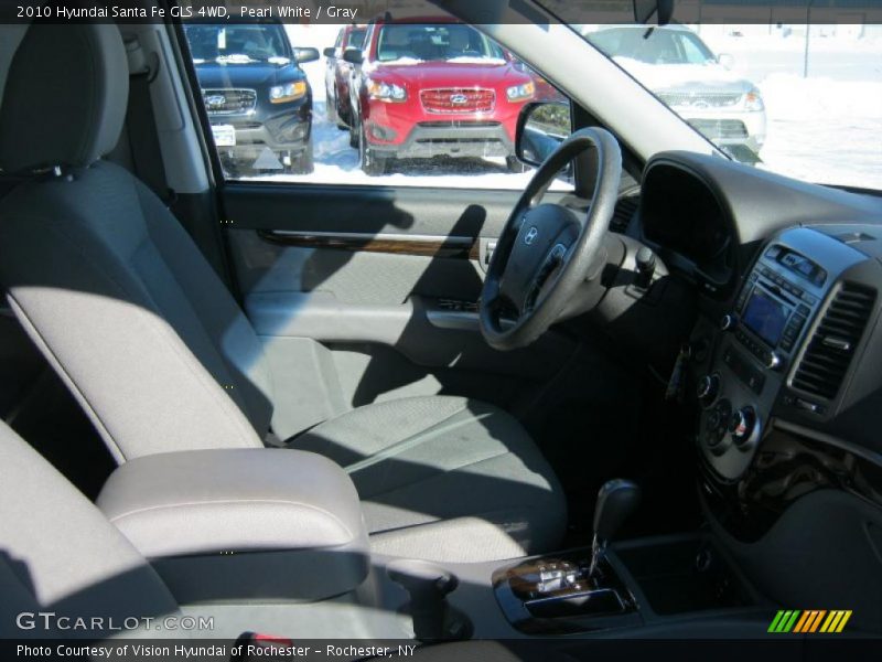 Pearl White / Gray 2010 Hyundai Santa Fe GLS 4WD