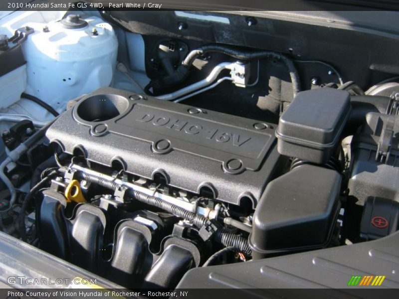 Pearl White / Gray 2010 Hyundai Santa Fe GLS 4WD