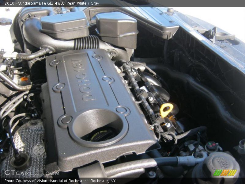 Pearl White / Gray 2010 Hyundai Santa Fe GLS 4WD