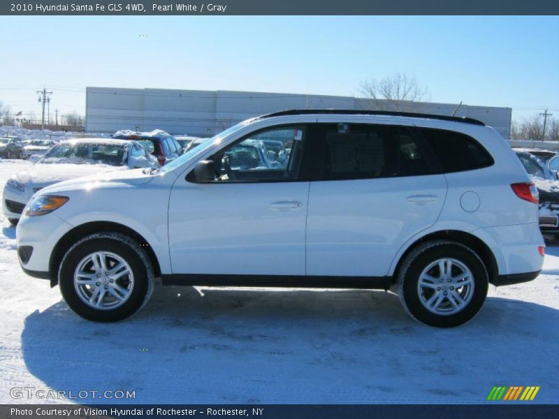 Pearl White / Gray 2010 Hyundai Santa Fe GLS 4WD