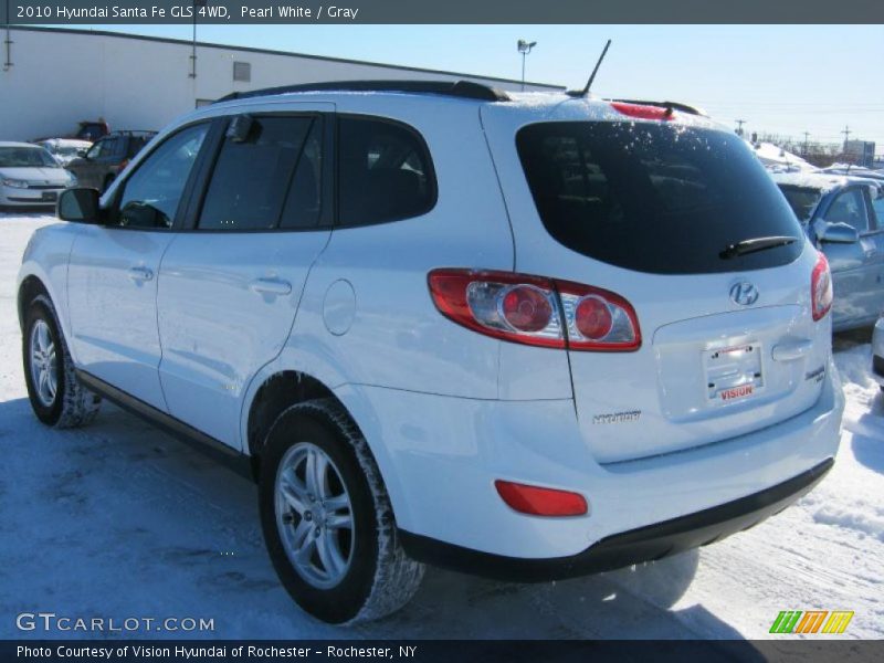 Pearl White / Gray 2010 Hyundai Santa Fe GLS 4WD