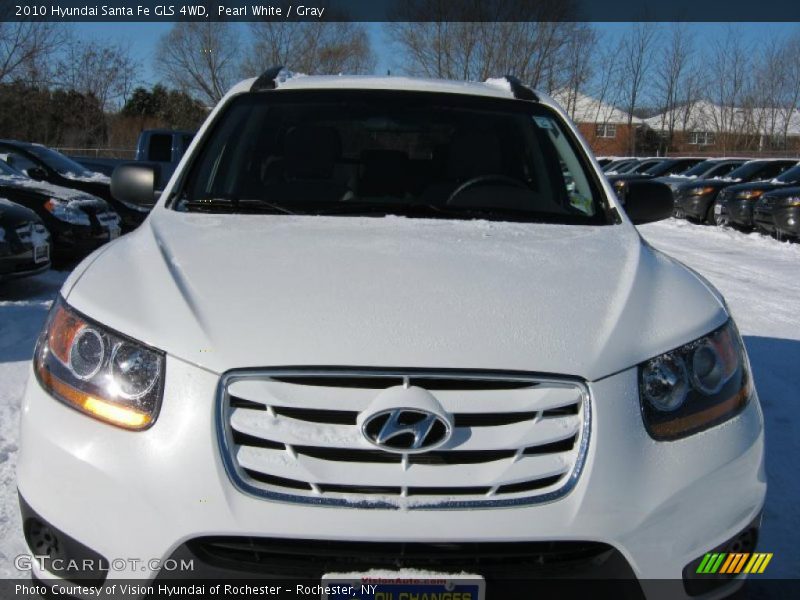 Pearl White / Gray 2010 Hyundai Santa Fe GLS 4WD