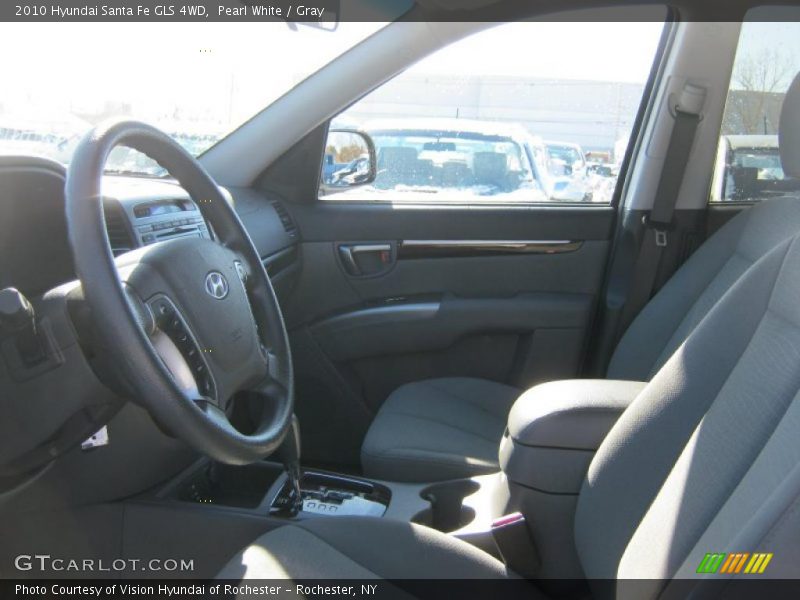Pearl White / Gray 2010 Hyundai Santa Fe GLS 4WD