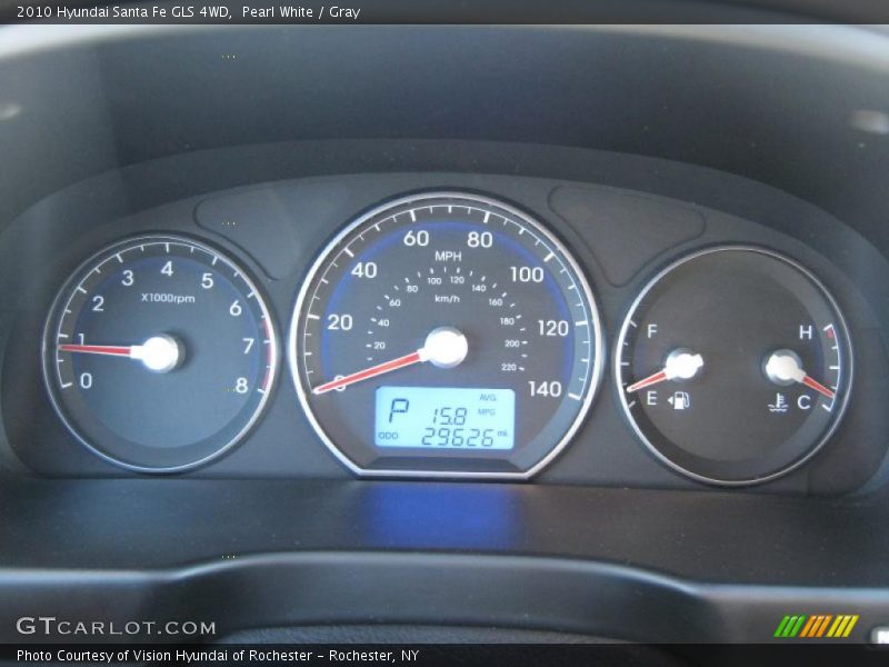 Pearl White / Gray 2010 Hyundai Santa Fe GLS 4WD