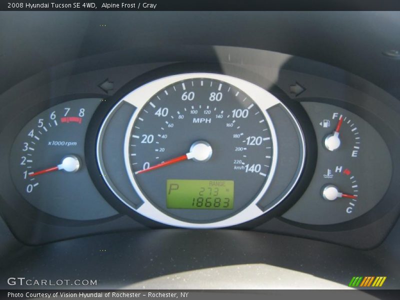 Alpine Frost / Gray 2008 Hyundai Tucson SE 4WD