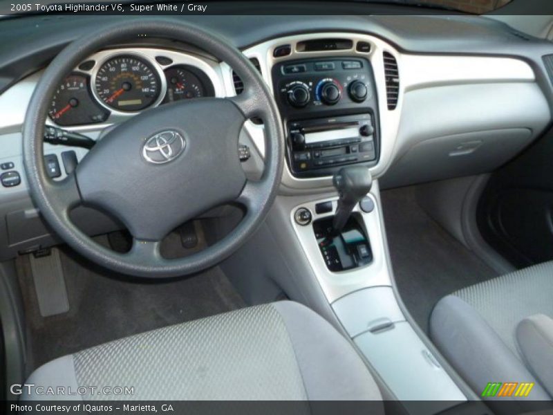Super White / Gray 2005 Toyota Highlander V6