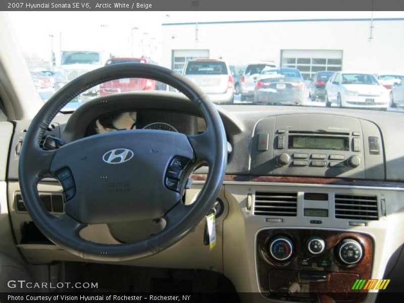 Arctic White / Beige 2007 Hyundai Sonata SE V6