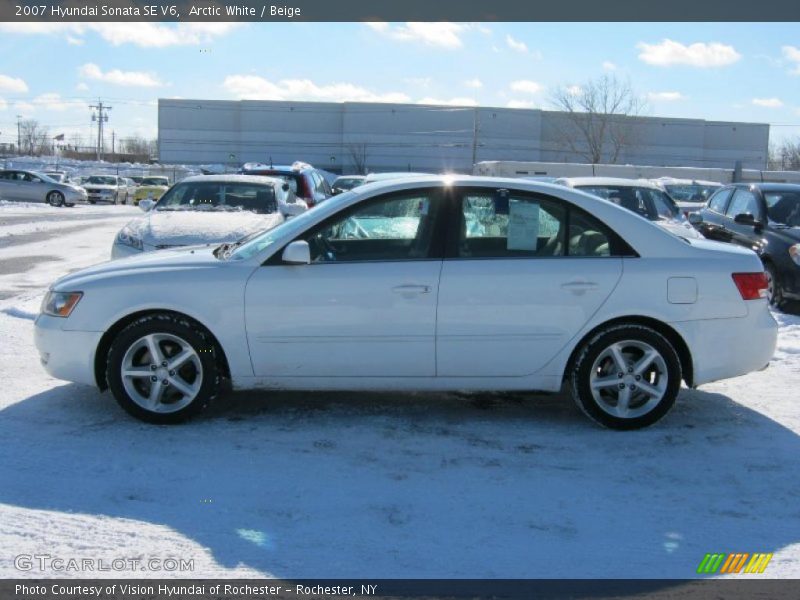 Arctic White / Beige 2007 Hyundai Sonata SE V6