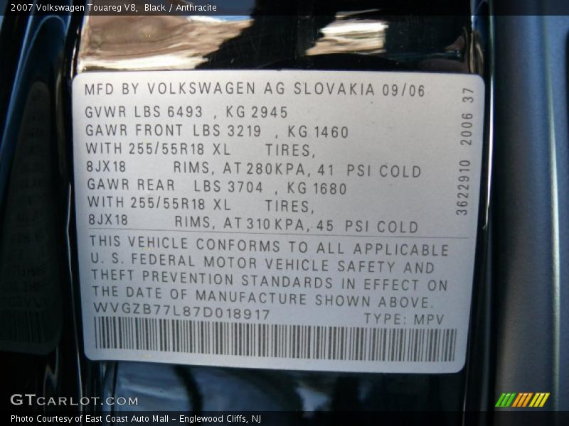 Black / Anthracite 2007 Volkswagen Touareg V8