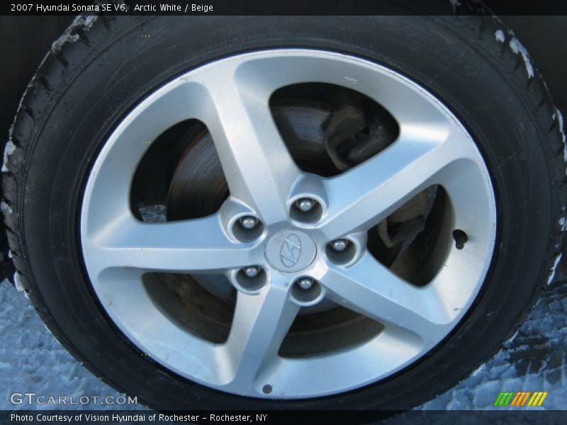 Arctic White / Beige 2007 Hyundai Sonata SE V6
