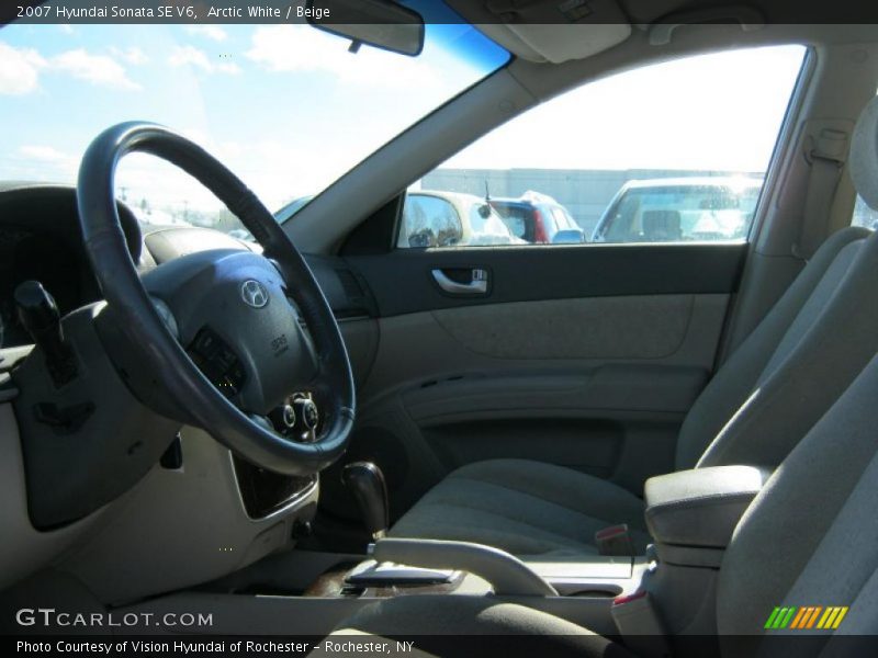 Arctic White / Beige 2007 Hyundai Sonata SE V6