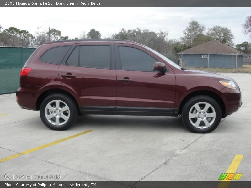Dark Cherry Red / Beige 2008 Hyundai Santa Fe SE