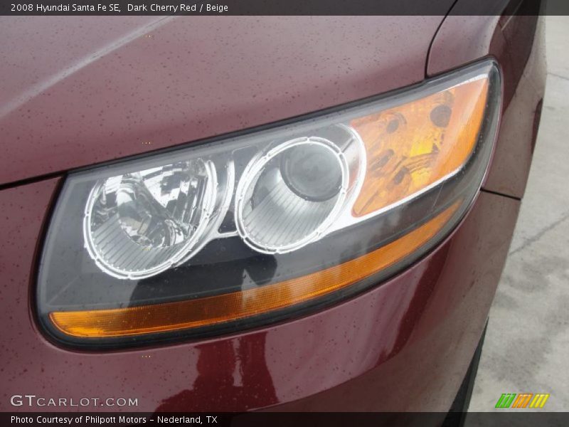 Dark Cherry Red / Beige 2008 Hyundai Santa Fe SE