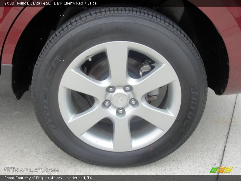 Dark Cherry Red / Beige 2008 Hyundai Santa Fe SE