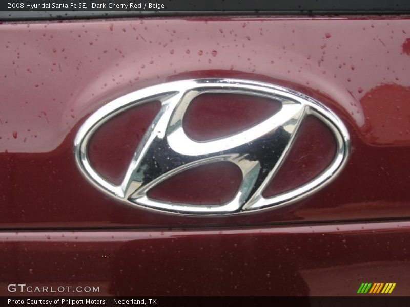 Dark Cherry Red / Beige 2008 Hyundai Santa Fe SE