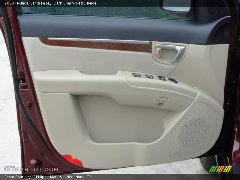 Dark Cherry Red / Beige 2008 Hyundai Santa Fe SE