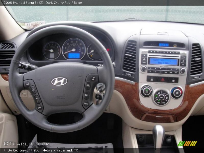 Dark Cherry Red / Beige 2008 Hyundai Santa Fe SE