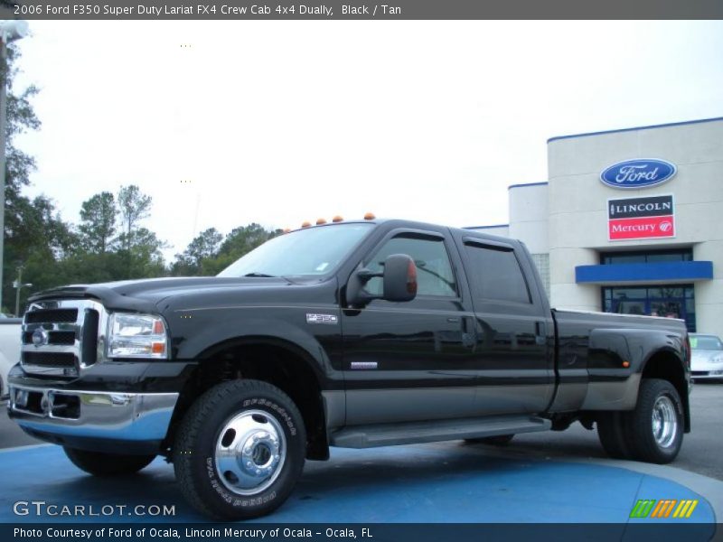 Black / Tan 2006 Ford F350 Super Duty Lariat FX4 Crew Cab 4x4 Dually