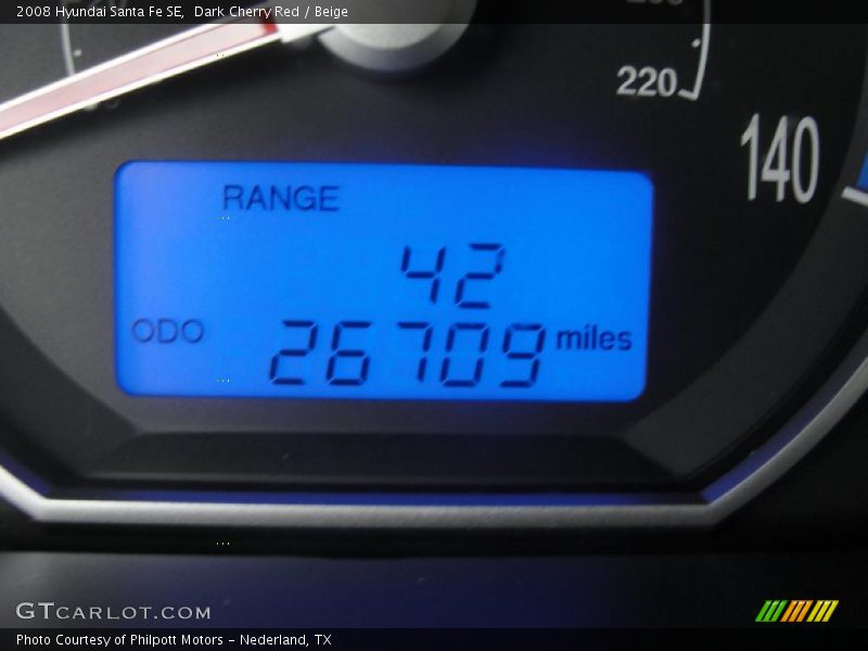 Dark Cherry Red / Beige 2008 Hyundai Santa Fe SE