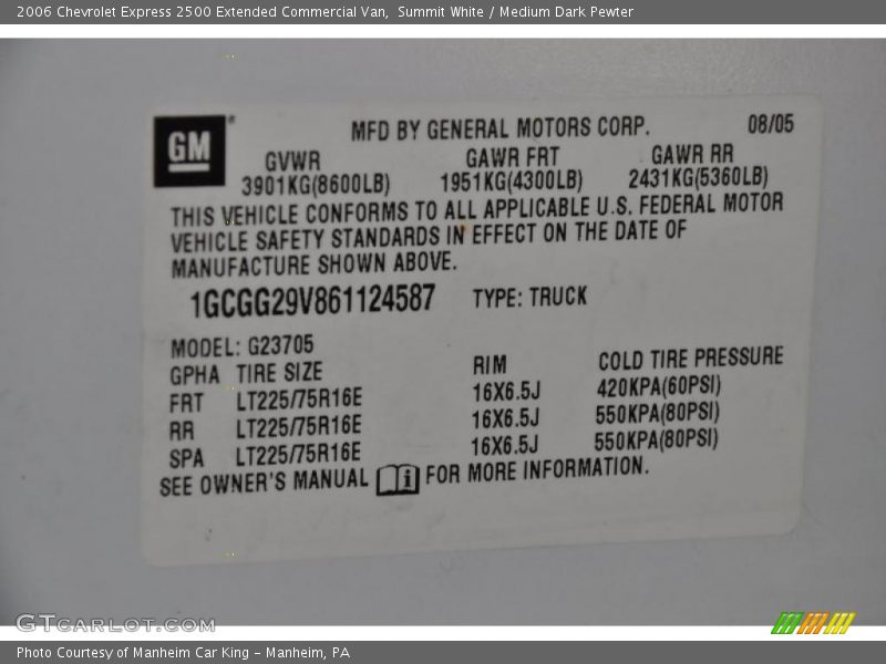 Summit White / Medium Dark Pewter 2006 Chevrolet Express 2500 Extended Commercial Van