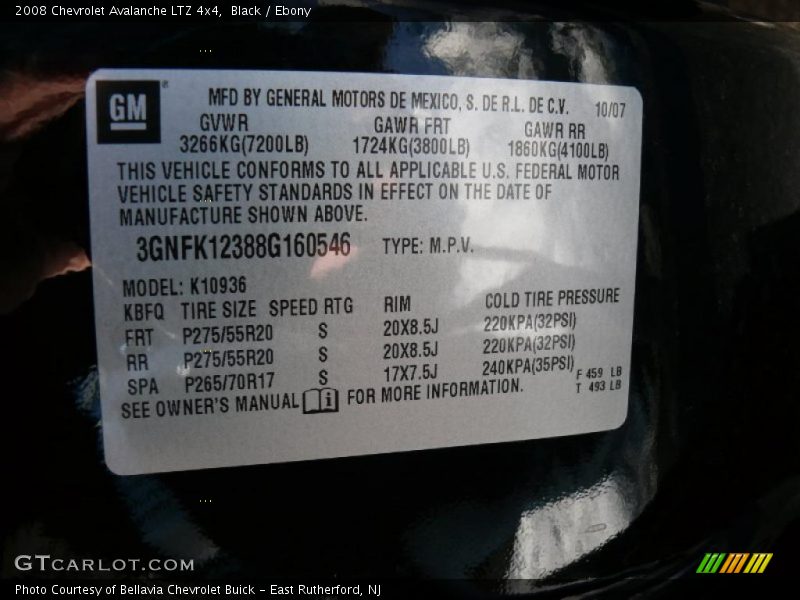 Black / Ebony 2008 Chevrolet Avalanche LTZ 4x4