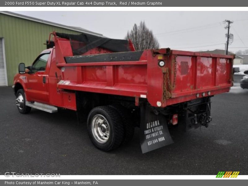 Red / Medium Graphite 2000 Ford F550 Super Duty XL Regular Cab 4x4 Dump Truck