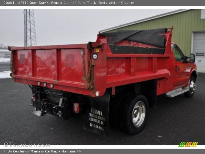 Red / Medium Graphite 2000 Ford F550 Super Duty XL Regular Cab 4x4 Dump Truck