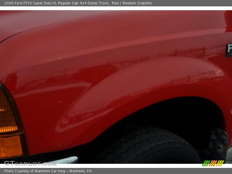 Red / Medium Graphite 2000 Ford F550 Super Duty XL Regular Cab 4x4 Dump Truck