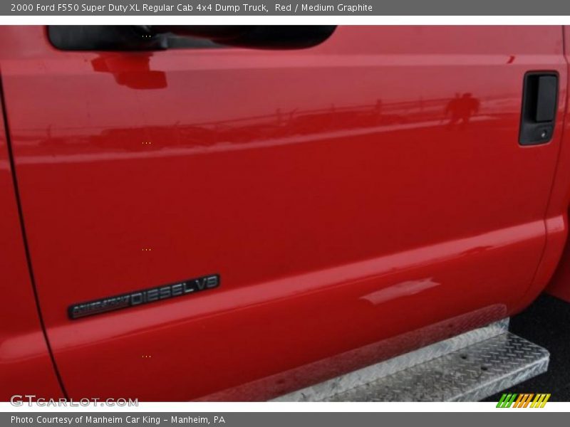 Red / Medium Graphite 2000 Ford F550 Super Duty XL Regular Cab 4x4 Dump Truck