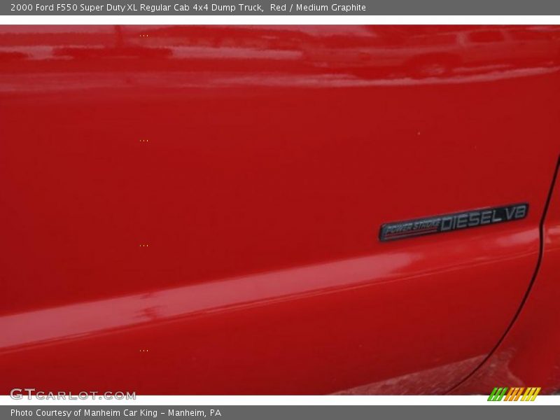 Red / Medium Graphite 2000 Ford F550 Super Duty XL Regular Cab 4x4 Dump Truck