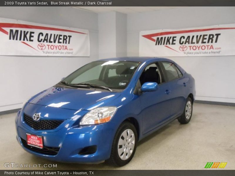 Blue Streak Metallic / Dark Charcoal 2009 Toyota Yaris Sedan